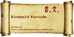 Bindseid Kurszán névjegykártya